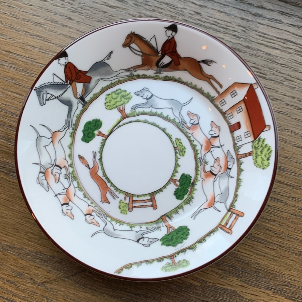 Coalport Hunting Scene small Saucer Plate #4 - Vintage - Fine Bone China